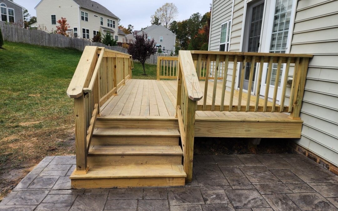 Deck with Stamped Concrete Patio